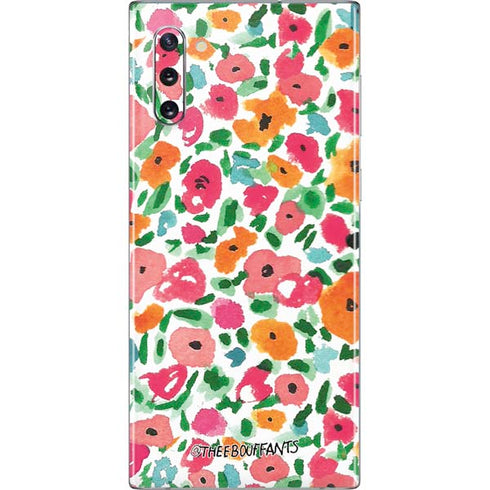 Bouffants and Broken Hearts Watercolor Floral Galaxy Note 10 Skin